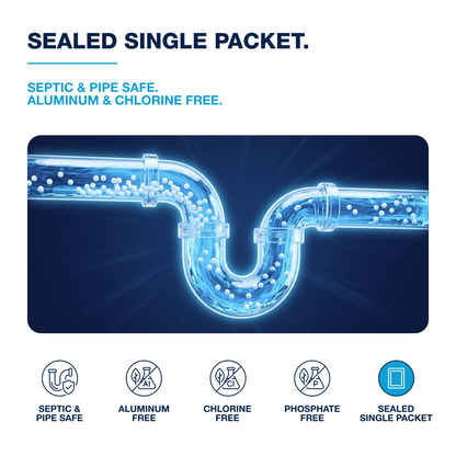 ZYNOR is septic safe, pipe safe, chlorine and aluminum free